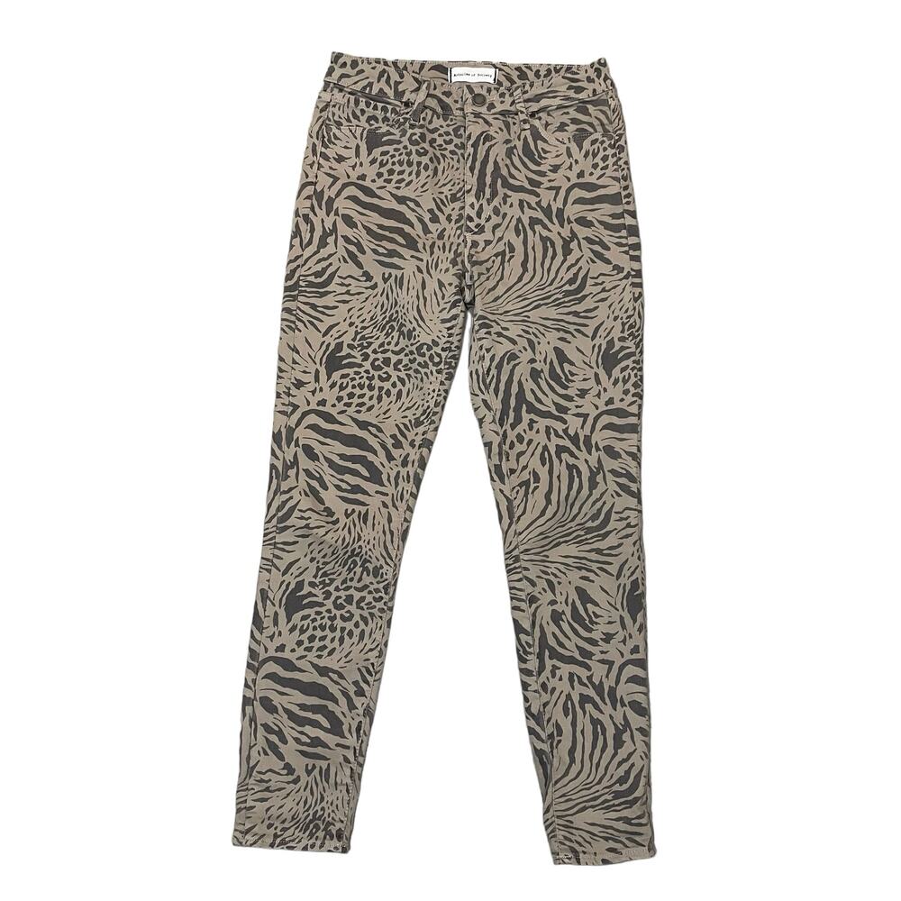 Articles of Society Heather Cropped Skinny Jeans Evansville Gray Animal Print 27